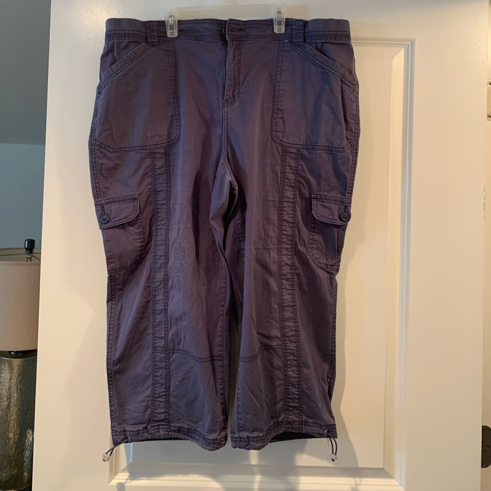 Crop Cargo Pants; Style & Co.; 18W; Blue; Good Condition; $5